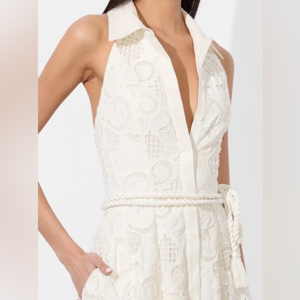 Alice + Olivia Cream/white LUCY MINI SHIRT DRESS😍 - Picture 7 of 14